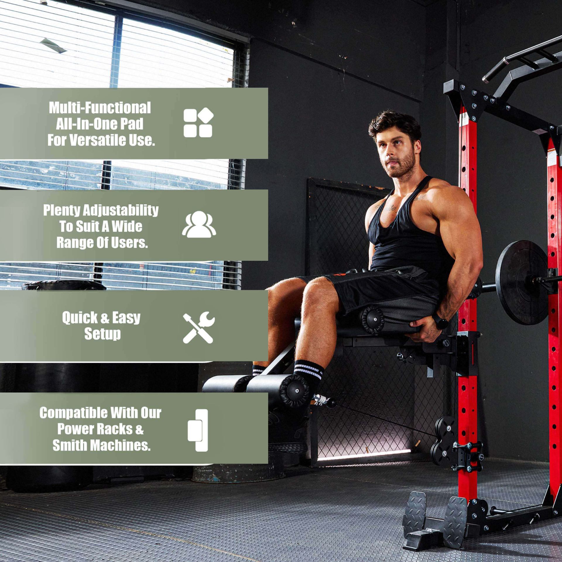 2×3″ Rack Mounted Leg Extension | Home Gym Equipment Warehouse